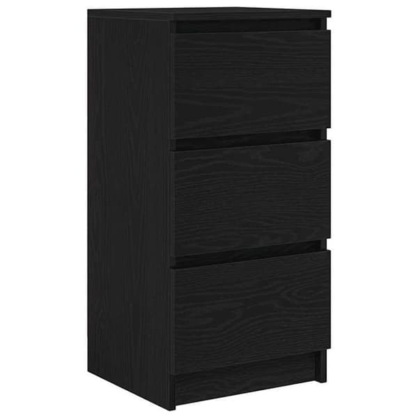 Maison Exclusive - Buffet i sort egetræ 37,5x35x76 cm i ingeniørtræ