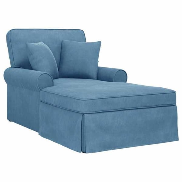 Maison Exclusive - Chaise lounge med skørt 3 pc Blå Velour