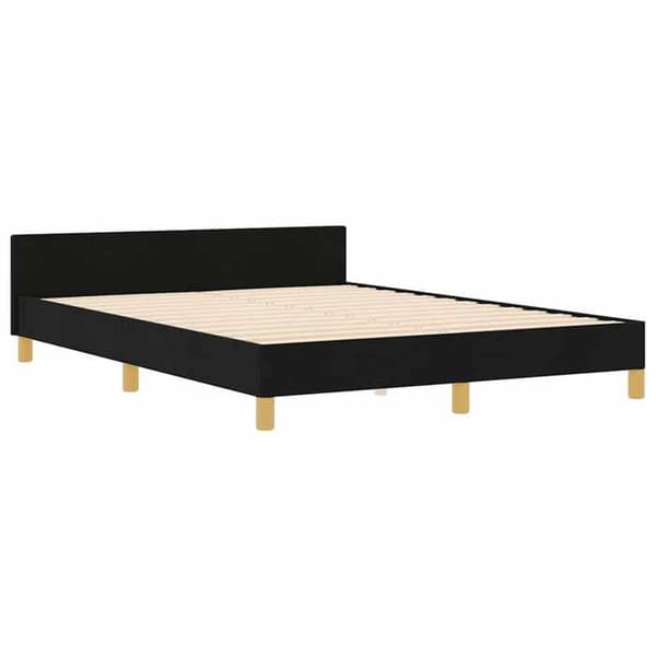 Maison Exclusive - Sengestel med hovedgærde Sort 160 x 200 cm stof