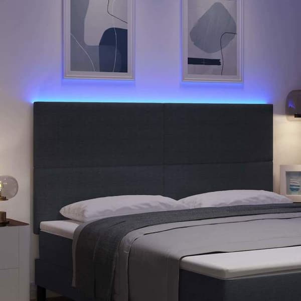 Maison Exclusive - LED-päätyharso Tummanharmaa 180 cm Kankainen samettikangas