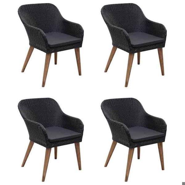 Maison Exclusive - 5 osan musta puutarhakalustesarja Svart
