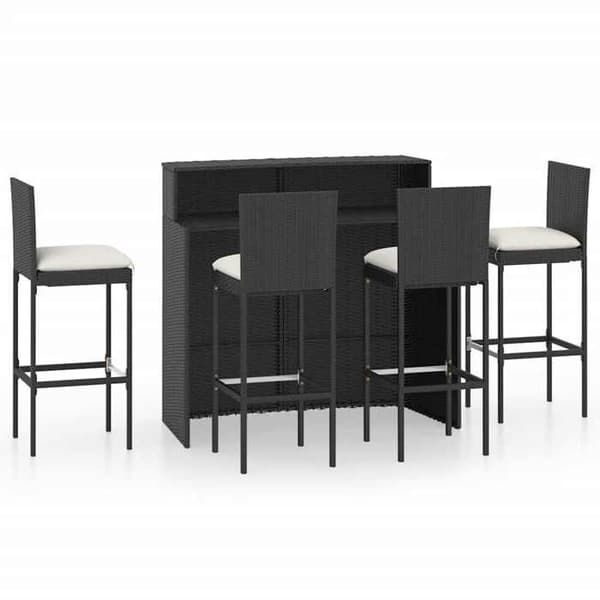 Maison Exclusive - Havebar sæt med puder 5 stk Sort Svart