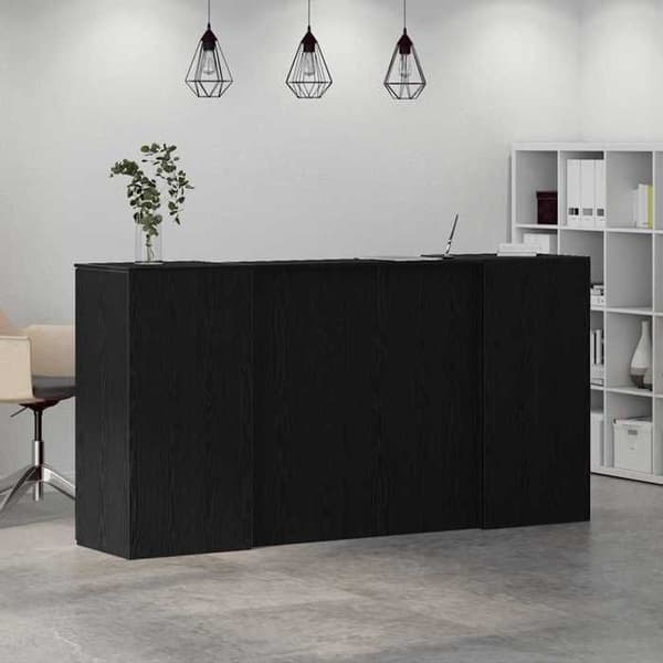 Maison Exclusive - Reception desk i sort egetræ 200x50x103,5cm ingeniørtræ svart ek