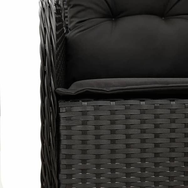 Maison Exclusive - Puutarhakalustesarja tyynyillä 7 kpl Musta punottu muovi