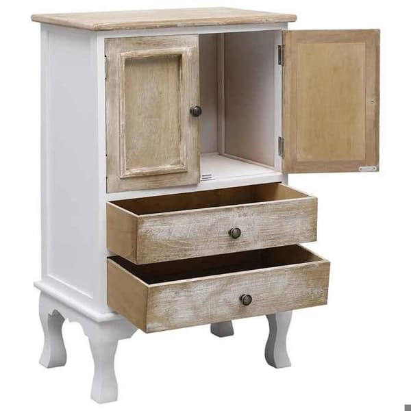 Dressoir - Maison Exclusive - Hvid - 50 x 30 x 80 cm - 2 skuffer, 2 døre Vit