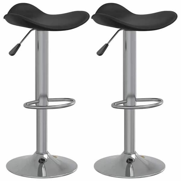 Maison Exclusive - Barstolar set om 2 svart kromstål och konstläder