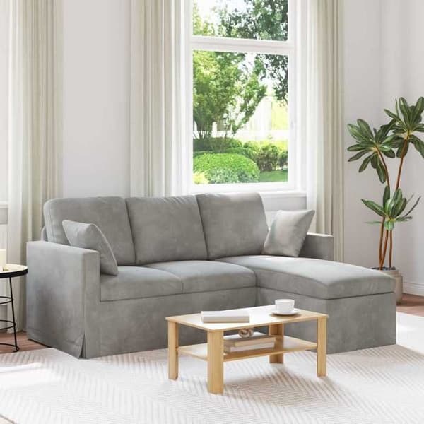 Maison Exclusive - Vaaleanharmaa sohva 178 x 134 x 80 cm samettia