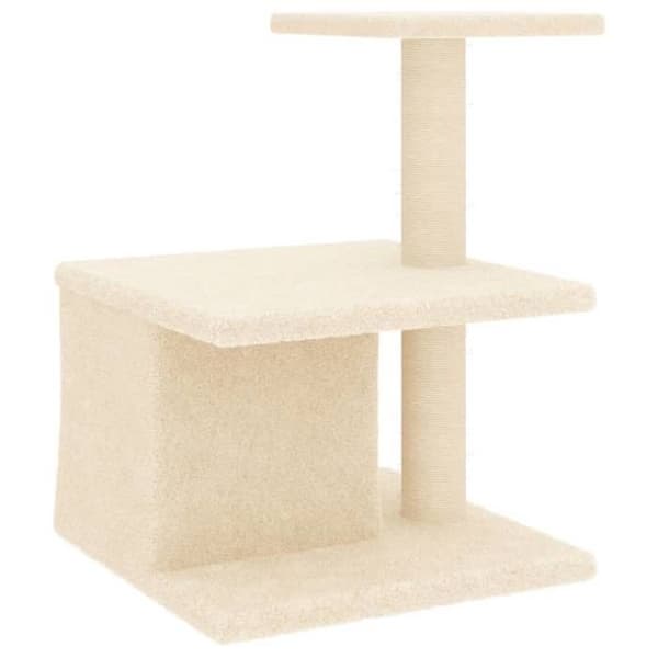 Maison Exclusive - Kissanpuu, jossa on kreppikuituinen raapimispuu, 48 cm Grädde