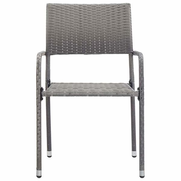 Maison Exclusive - Stapelbar trädgårdsstol för middag, set om 2, grå vävd resin
