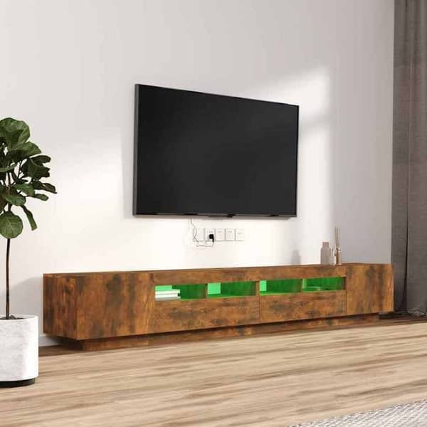 Maison Exclusive - TV-møbel sæt med LED-lys 3 stk Røget eg Rökt ek