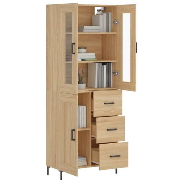 Maison Exclusive - Buffé hög Ek sonoma 69,5x34x180 cm Ingenjörsträ
