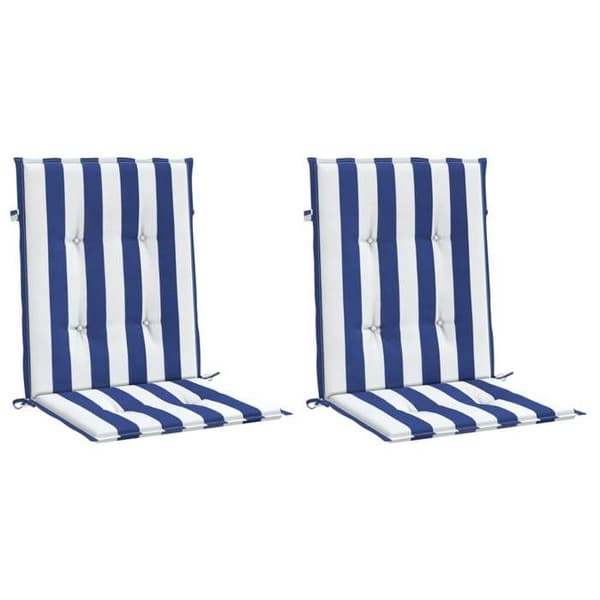 Maison Exclusive - Stolar med låg ryggstöd, 2-pack, blå och vit randig Blå och vit