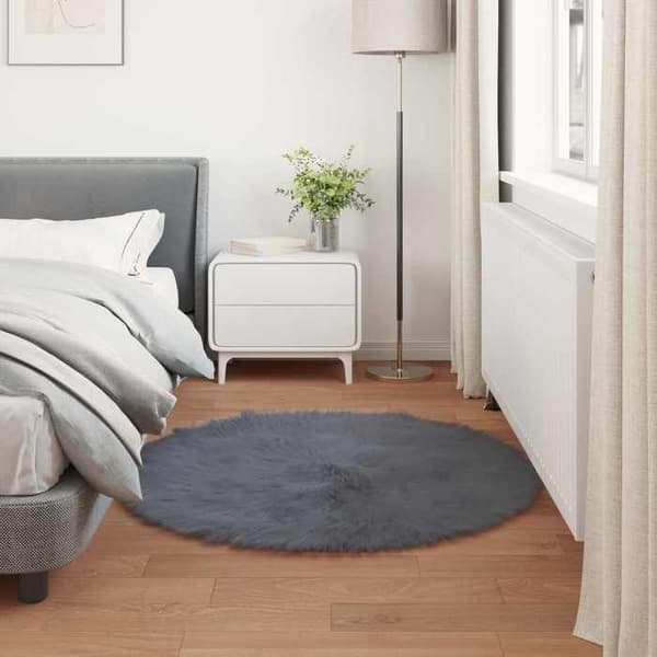 Maison Exclusive - Matta i falsk TAFALLA Antracit Ø 100 cm Polyester