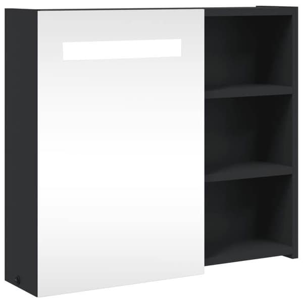 Maison Exclusive - Peilikaappi LED-valolla musta 60x13x52 cm