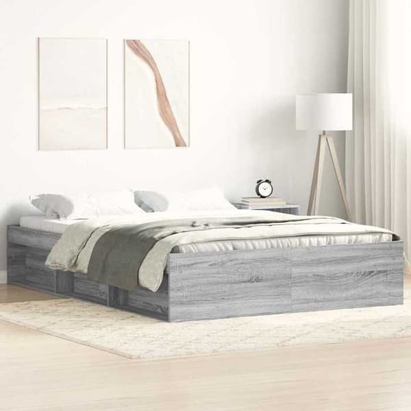Sengestel - EKSKLUSIV HUS - Sonoma - 120x190 cm - 6 rum - Lamelseng Sonoma grå