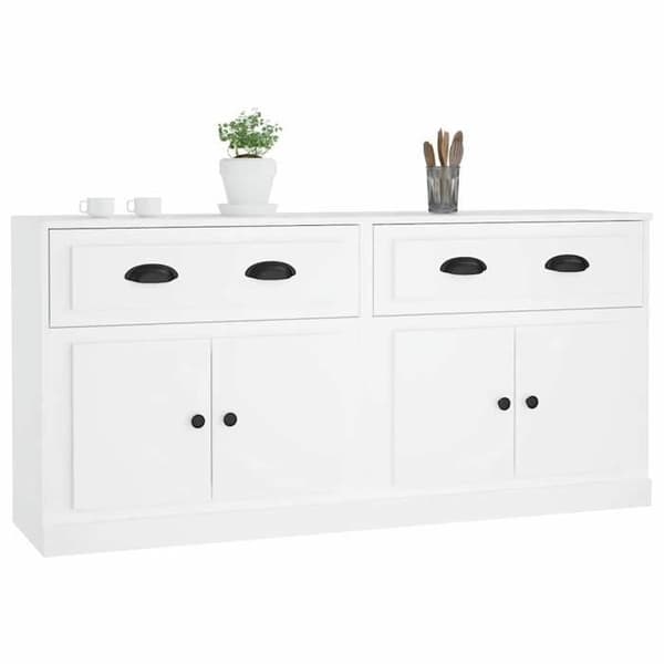 Buffé - Maison Exclusive - Set om 2 - Vit - Ingenjörsträ 70 x 35,5 x 67,5 cm
