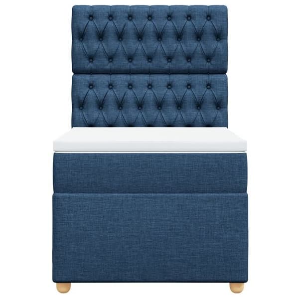 Maison Exclusive - sängbotten med madrass Blå 100x200 cm Tyg