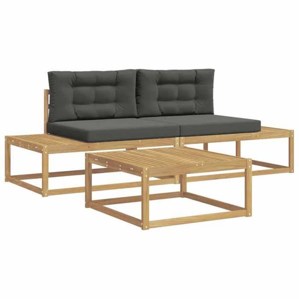 Maison Exclusive - Utomhus soffgrupp 3 delar 2-sits Polyester Vit