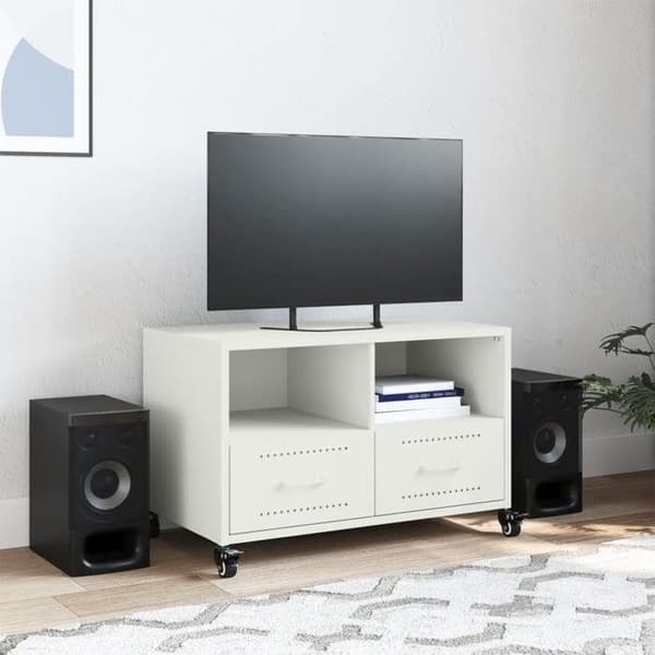 Maison Exclusive - Hvid TV-møbel 68x39x43,5 cm stål Vit