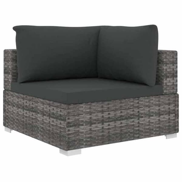 Maison Exclusive - Trädgårdsmöbler 10 delar med kuddar i flätad resin Grå