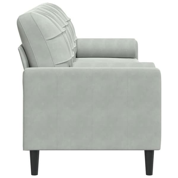 Maison Exclusive - Soffa 3 platser med ljusgrå kuddar 210 cm sammet