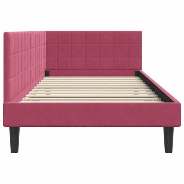 Maison Exclusive - Hörnsängram Bordeaux 90 cm x 200 cm Sammet