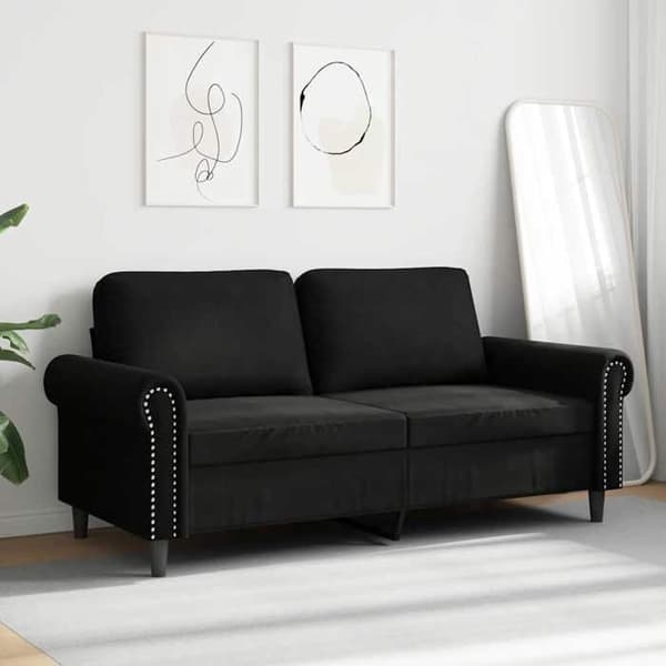 Maison Exclusive - Musta 2-paikkainen sohva 140 cm Sametti