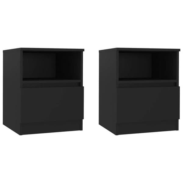 Maison Exclusive - Natborde 2 stk sort 40x40x50 cm ingeniørtræ Svart