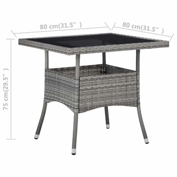 Maison Exclusive - Utomhus matbord Grå flätad resin och glas
