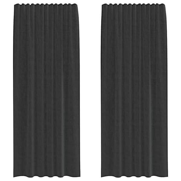 Voilage - MAISON EXCLUSIVE - 2 dele - Sort - Polyester - Gennemtræk Svart