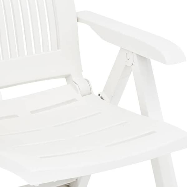 Maison Exclusive - Fällbara lutande stolar, set om 2, i vit plast