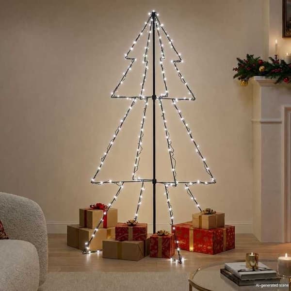 Juletræ - EKSKLUSIV HUS - Kegle 200 LED - 150 cm - Hvid - 8 lys effekter Ej specificerat