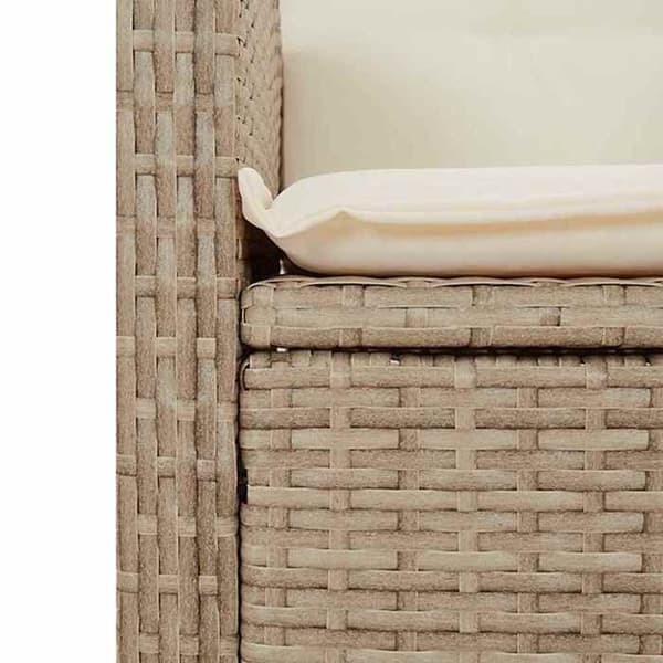 Maison Exclusive - Puutarhakalusteryhmä ja 2 kpl beige polyrottinkityynyä