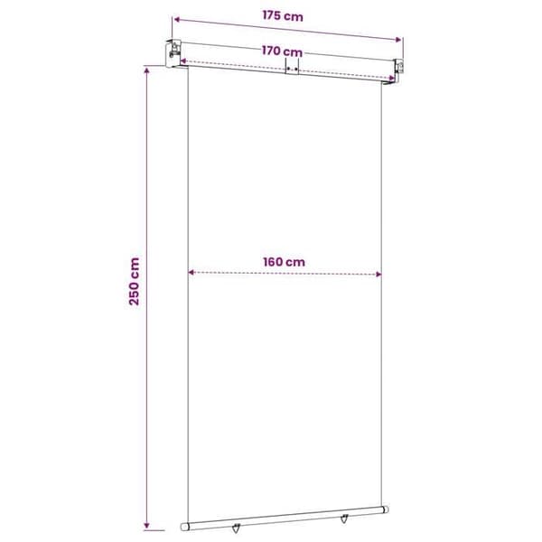 Maison Exclusive - Balkongsidobutik 170 x 250 cm 100% polyester järn stål