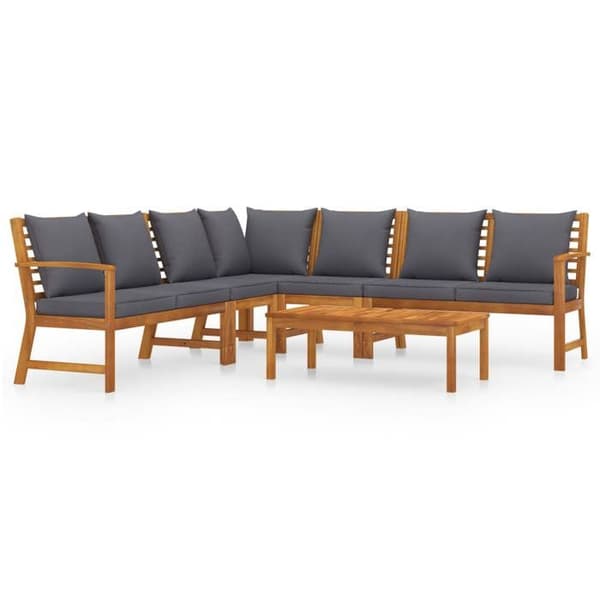 Maison Exclusive - Havegruppe 6 stk med pude i solid akacietræ