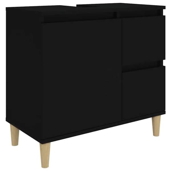 Maison Exclusive - Sort badeværelsesskab 65x33x60 cm i ingeniørtræ