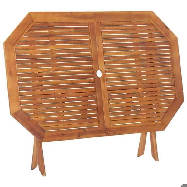 Havemøbel - EKSKLUSIV HUS - 135 x 85 x 75 cm - Massiv akacie - Sammenfoldelig - Hul til parasol