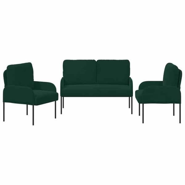 Maison Exclusive - 3 stk. sofa sæt Mørkegrøn Krydsfiner