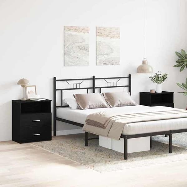 Maison Exclusive - Natbord 2 dele Sort eg 50 x 32 x 60cm