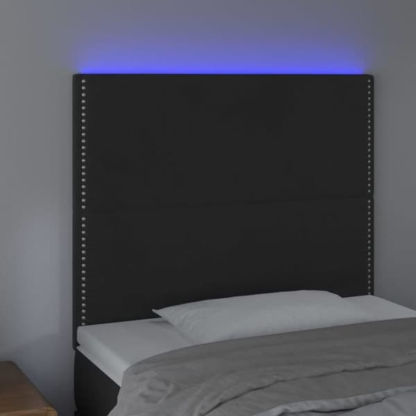 Maison Exclusive - LED-päätymustalla 90x5x118/128 cm sametti Svart
