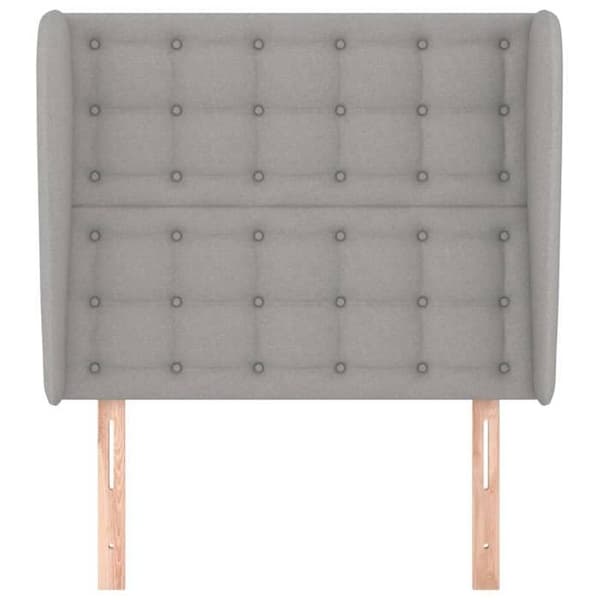Maison Exclusive - Päätylevy korvilla Vaaleanharmaa 93x23x118/128 cm Kangas Ljusgrått