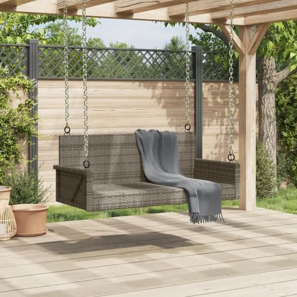 Maison Exclusive - Grå hängsoffa 119x56x48 cm flätad resin