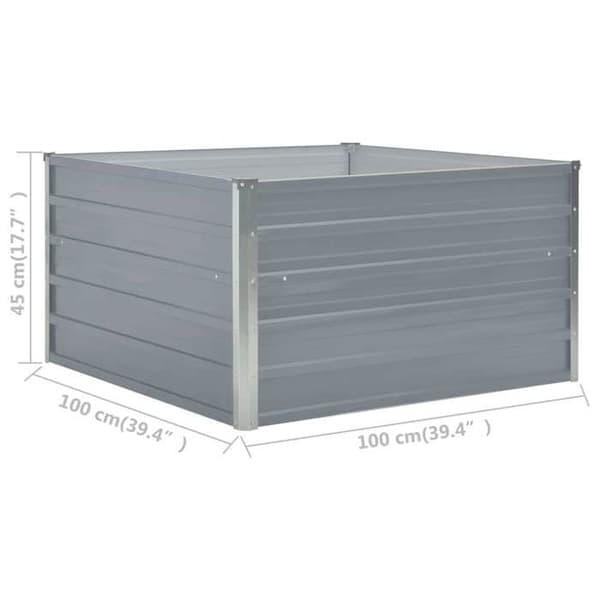 Maison Exclusive - Jardinière 100 x 100 x 45 cm Galvaniserat stål Grå Grå