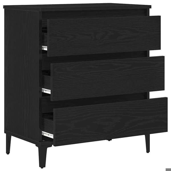 Maison Exclusive - Buffet Sort egetræ 60 x 35 x 70 cm Ingeniørtræ svart ek