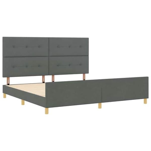 Maison Exclusive - Sengestel med hovedgærde Mørkegrå 200 x 200 cm stof