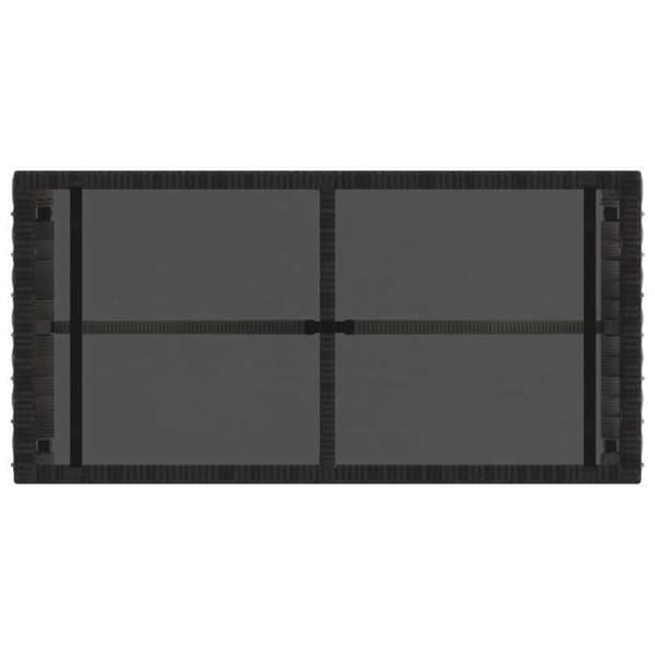 Havemøbel - MAISON EXCLUSIVE - 80 x 40 x 40 cm - Poly rattan PE & glas - Grå og sort - Rektangulær Grå och svart