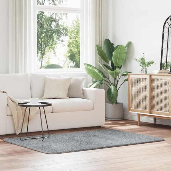 Tæppe shaggy - MAISON EXCLUSIVE - NAVARRA - lys grå - 120x170 cm - skridsikkert polyester ljusgrått