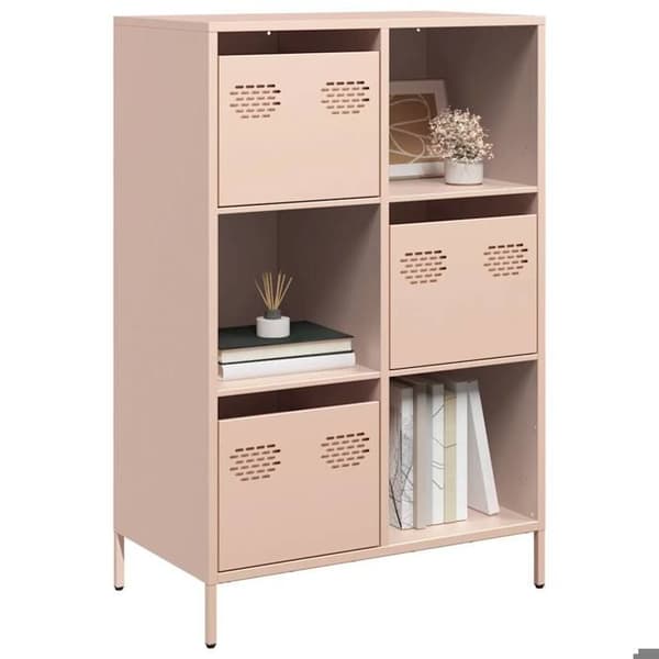 Maison Exclusive - Buffé hög rosa 68x39x103,5 cm stål