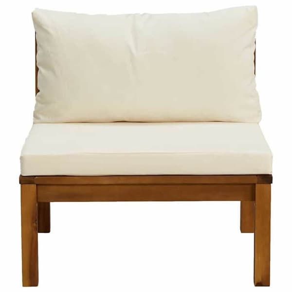 Maison Exclusive - Sæt af 2 sofaer og puder i cremehvid solid akacietræ