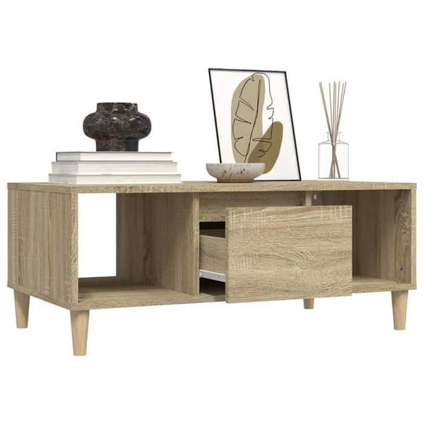 Bord - EKSKLUSIV HUS - Sonoma Eg - 90x50x36,5 cm - Spånplader - 2 rum + skuffe Sonoma ek